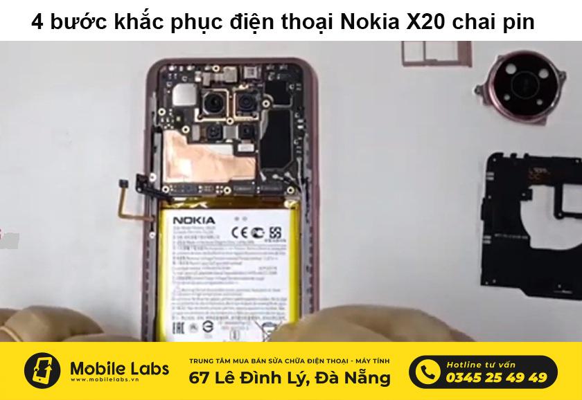 Hướng dẫn cách khắc phục sửa chữa pin điện thoại Nokia X20 chai pin